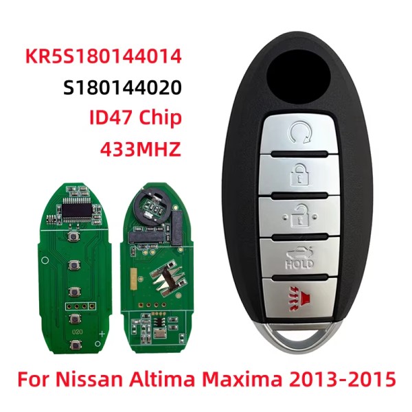 2013-2015 Nissan Maxima / Altima / 5-Button Prox S180144020 Smart Key / PN: 285E3-3TP5A / KR5S180144014 / IC 014 (AFTERMARKET)